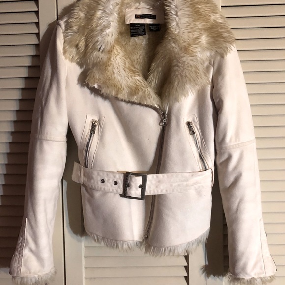 SALE‼️ Parasuco Cream Moto Jacket w/ Faux Fur - Picture 2 of 5